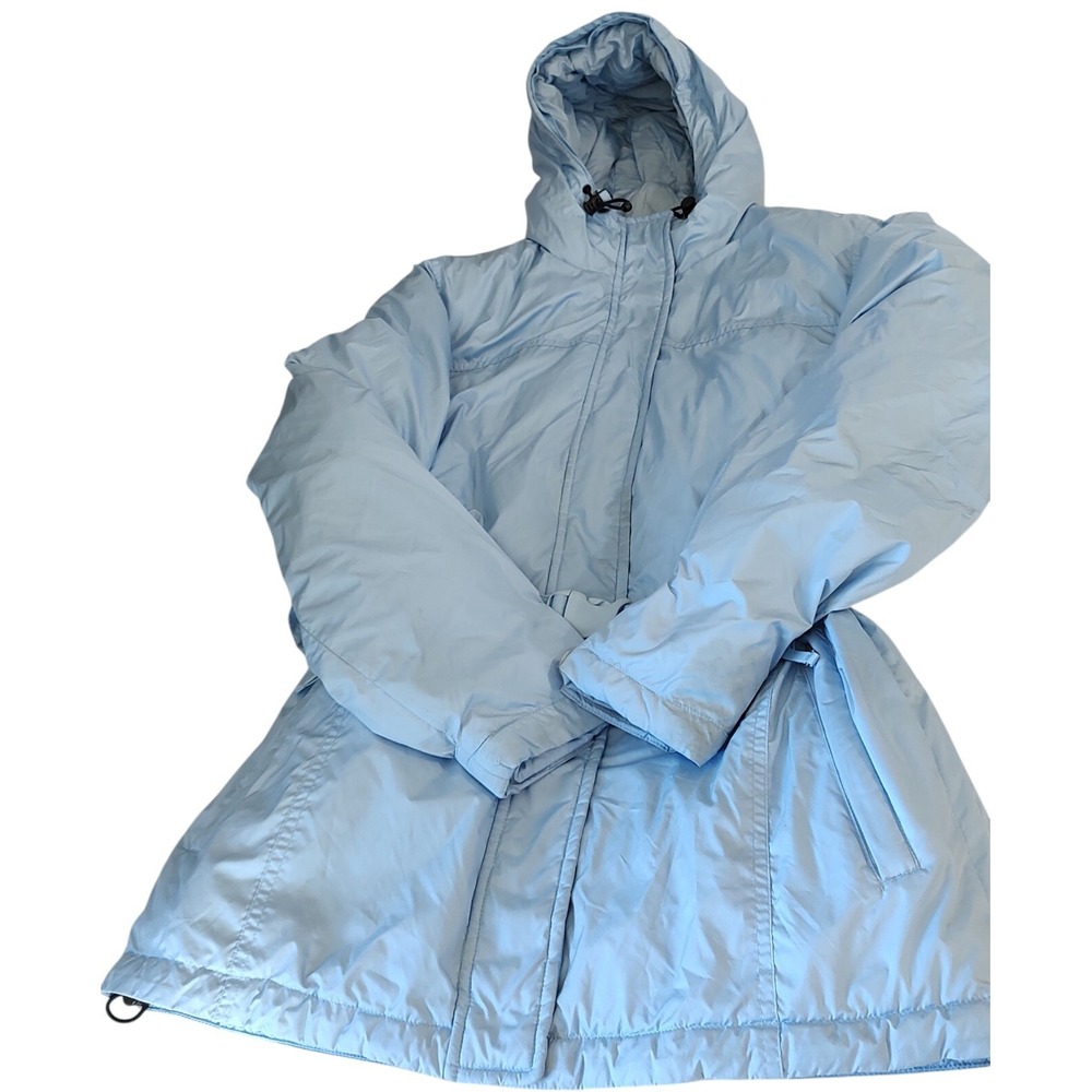 Lands' End Light Blue Hooded Puffer Coat